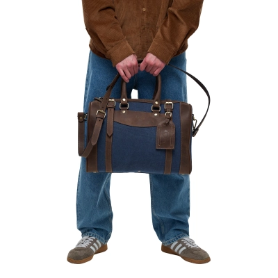 Bag Harven FARO Unisex Dark Brown/Blue S 58102