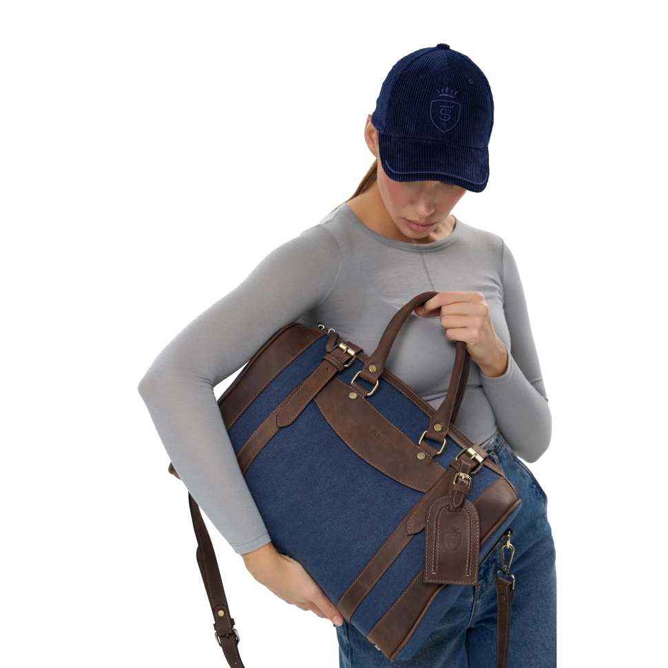 Bag Harven FARO Unisex Dark Brown/Blue S 58102