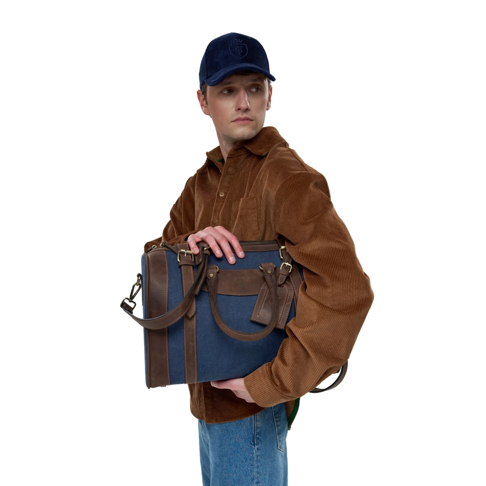 Bag Harven FARO Unisex Dark Brown/Blue S 58102