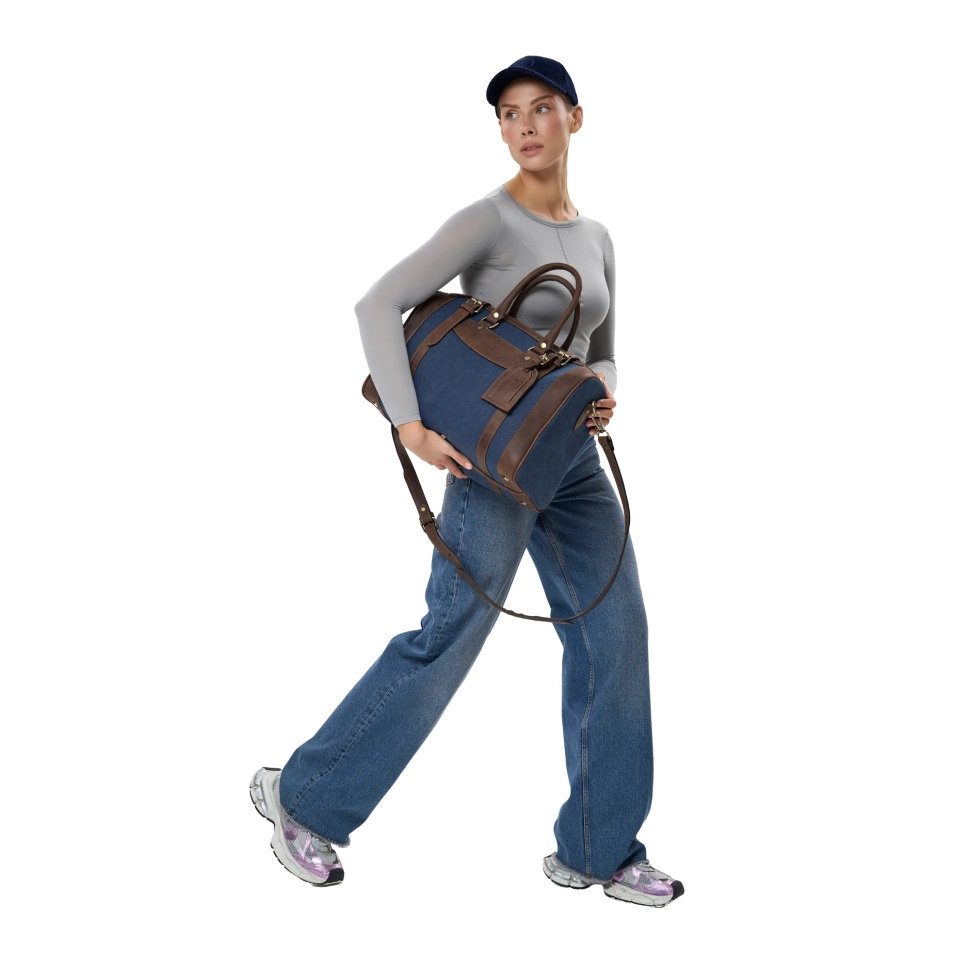 Bag Harven FARO Unisex Dark Brown/Blue S 58102