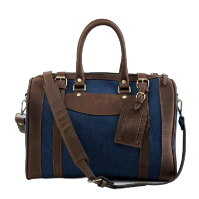 Torba Harven FARO Unisex Ciemnobrązowa/Niebieska S 58102