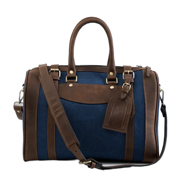 Torba Harven FARO Unisex Ciemnobrązowa/Niebieska S 58102