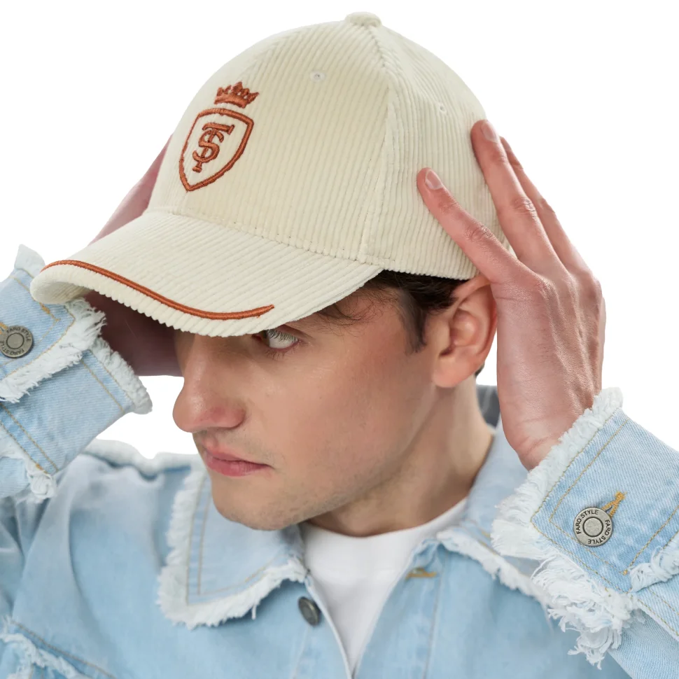 Czapka Keir FARO Męska Kremowa / Koniakowa 36107