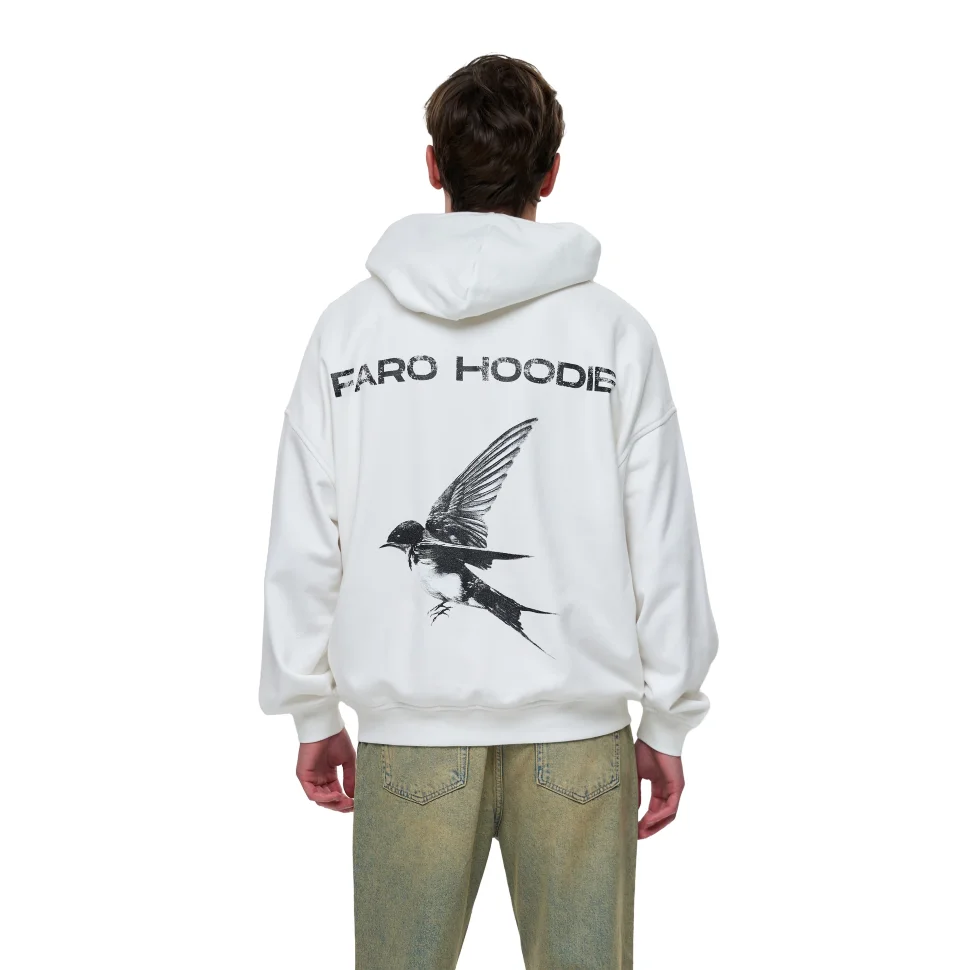 Miękka biała bluza z kapturem FARO dla mężczyzn FT08
