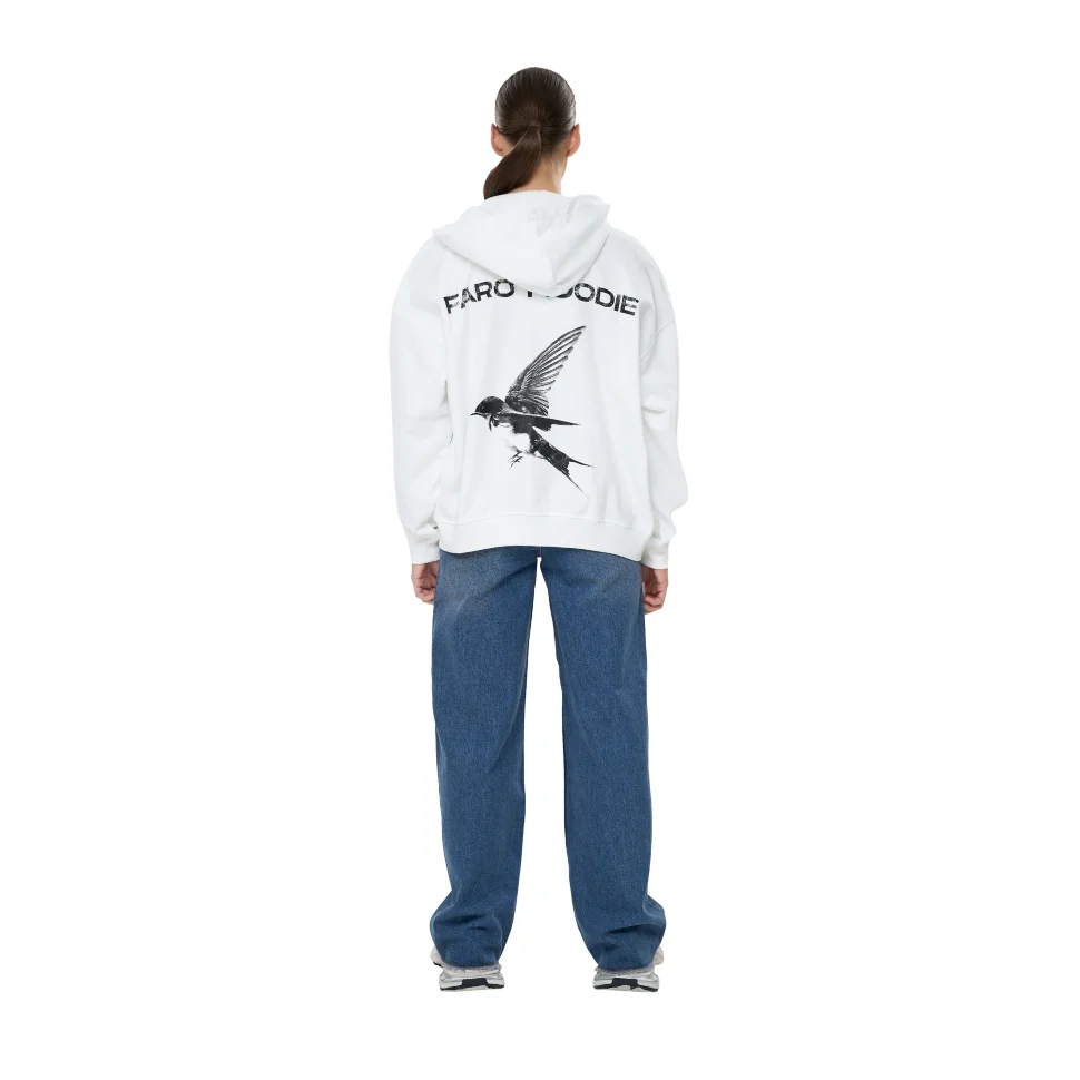 Miękka biała bluza z kapturem damska FARO FT08