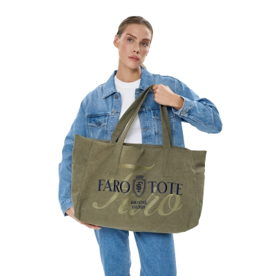 Tote Bag Kin FARO Unisex Khaki / Blue 29042