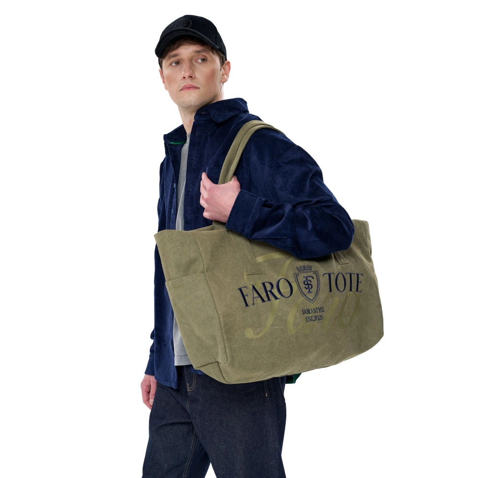 Tote Bag Kin FARO Unisex Khaki / Blue 29042