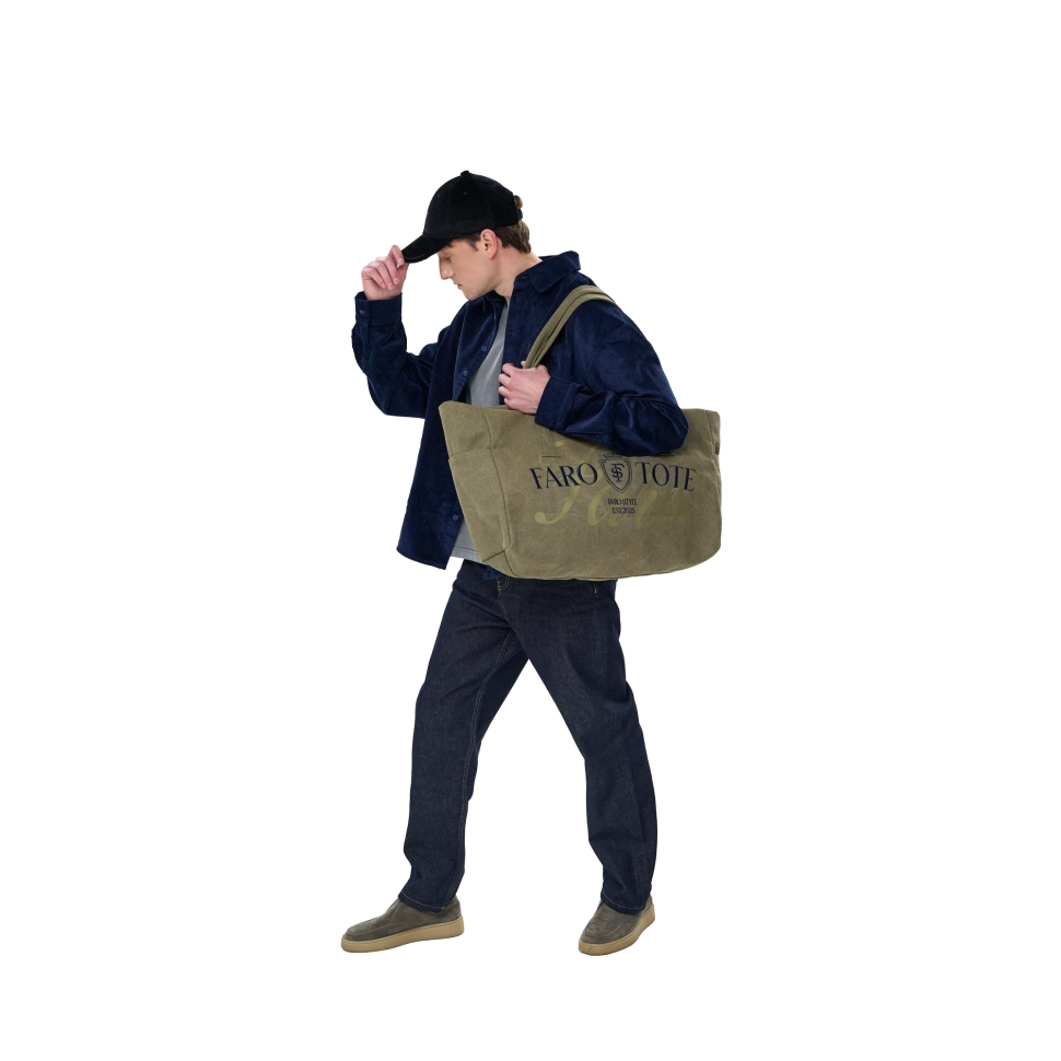 Tote Bag Kin FARO Unisex Khaki / Blue 29042