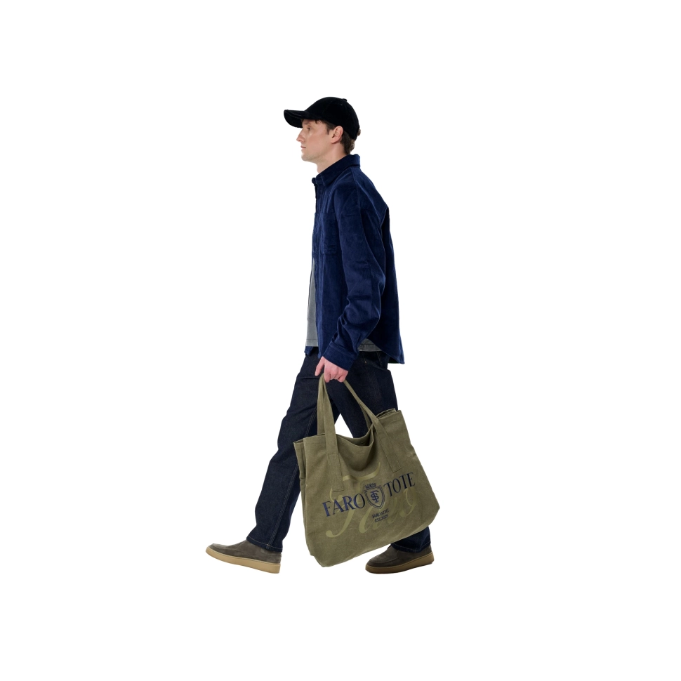 Tote Bag Kin FARO Unisex Khaki / Blue 29042